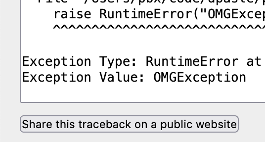 Django debug button
